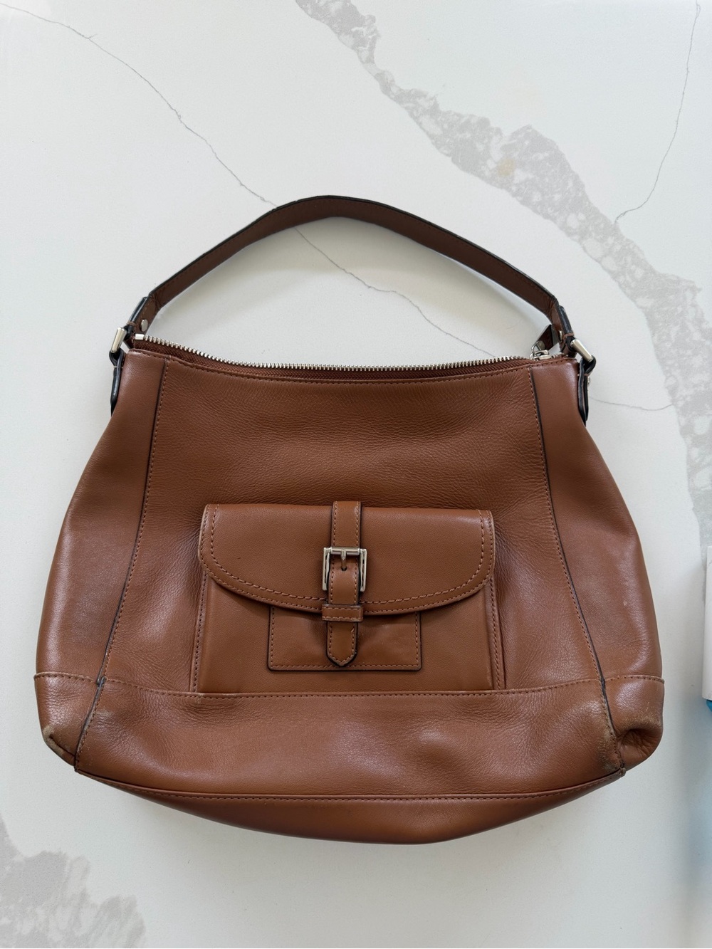 brown leather Coach Charlie Hobo shoulder bag